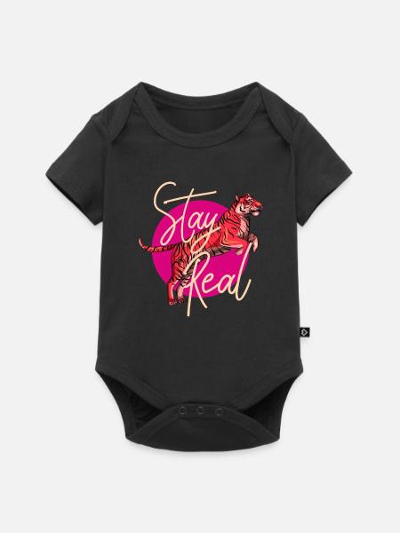 Tiger Kunst Design - Baby Premium Kurzarmbody - Schwarz