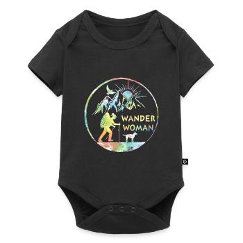 Wander Woman Wandern - Baby Premium Kurzarmbody - Schwarz - Vorne