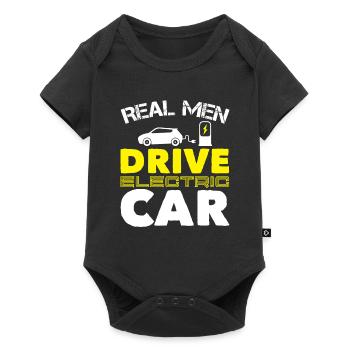 E Car Electric Car Green - Baby Premium short-sleeve bodysuit - black - Front