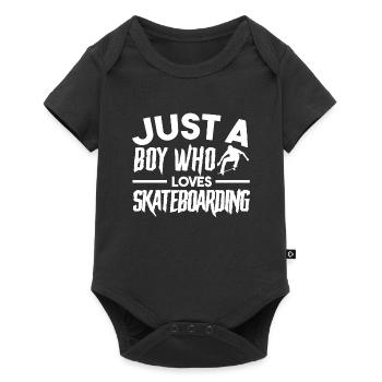 Skateboarding Boy Skateboarding Geschenk - Baby Premium Kurzarmbody - Schwarz - Vorne