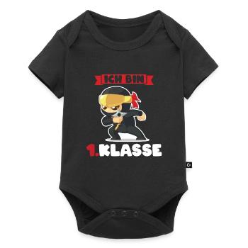 Ich bin 1.Klasse Schulanfang schulbeginn Geschenk - Baby Premium Kurzarmbody - Schwarz - Vorne