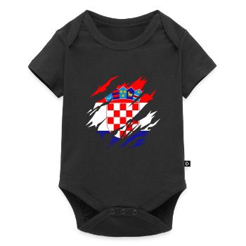 Kroatische Flagge Kroatien Kroatisches Geschenk - Baby Premium Kurzarmbody - Schwarz - Vorne