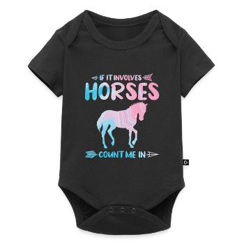 Horses Horses Gift - Baby Premium short-sleeve bodysuit - black - Front