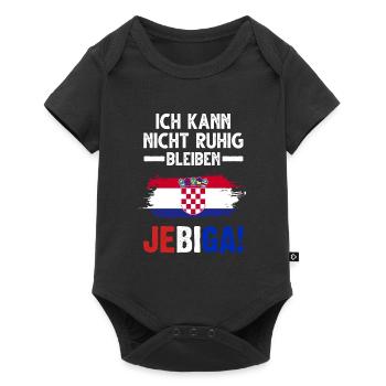 Jebiga Kroatischer Spruch Kroatische Flagge - Baby Premium Kurzarmbody - Schwarz - Vorne
