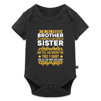 Brother & Sister Brother Siblings Gift - Baby Premium short-sleeve bodysuit - black - Front
