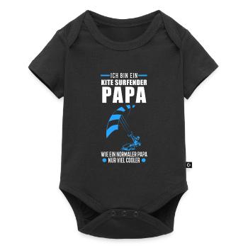 Kitesurfen Kitesurfer Papa Kiteboarder Vater - Baby Premium Kurzarmbody - Schwarz - Vorne