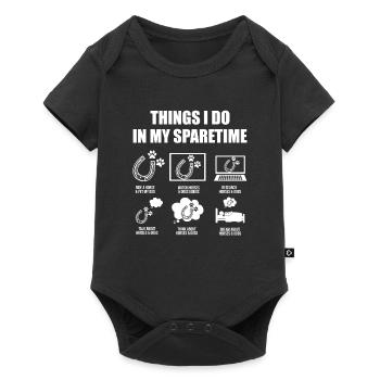 Chevaux & chiens chien de chien cadeau - Body à manches courtes Premium Bébé - noir - Devant