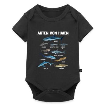 Hai Haie Haifisch Geschenk - Baby Premium Kurzarmbody - Schwarz - Vorne