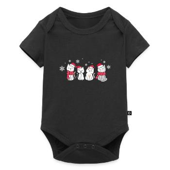 Cat Cats Christmas Gift - Baby Premium short-sleeve bodysuit - black - Front