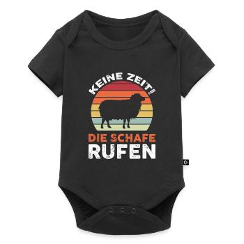 Schafe Schaf Schäfer Geschenk - Baby Premium Kurzarmbody - Schwarz - Vorne