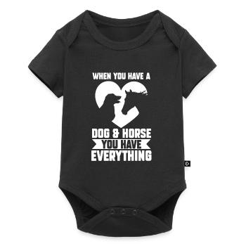 Hund & Pferd Hund & Pferd Geschenk - Baby Premium Kurzarmbody - Schwarz - Vorne