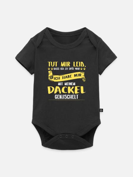 Dackel Dackel Geschenk - Baby Premium Kurzarmbody - Schwarz