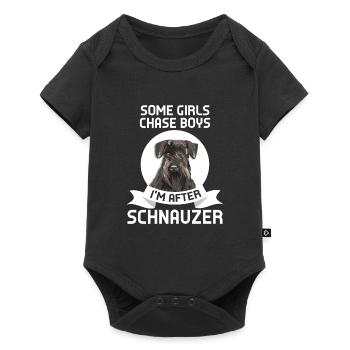 Schnauzer Schnauzer Geschenk - Baby Premium Kurzarmbody - Schwarz - Vorne
