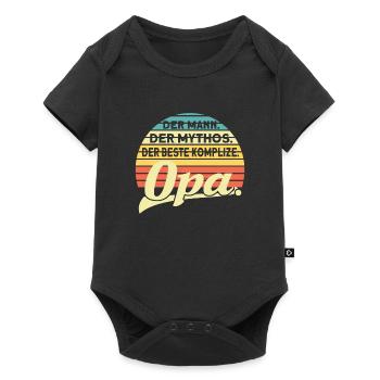 Opa Enkelkinder Großvater Geschenk - Baby Premium Kurzarmbody - Schwarz - Vorne