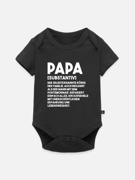 Papa Definition Vater Geschenk - Baby Premium Kurzarmbody - Schwarz