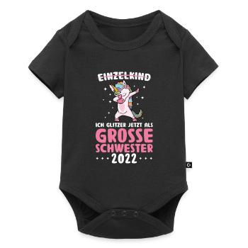 Große Schwester 2022 Schwestern Schwester 2022 - Baby Premium Kurzarmbody - Schwarz - Vorne