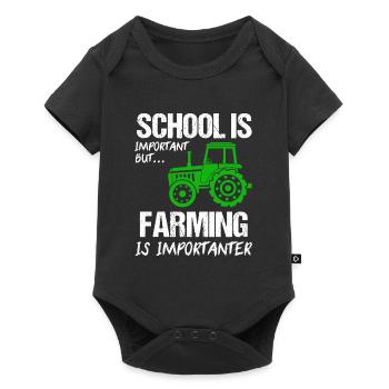 Landwirtschaft Farmer Farm Geschenk - Baby Premium Kurzarmbody - Schwarz - Vorne