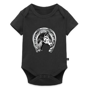 Horseshoe Horse - Baby Premium short-sleeve bodysuit - black - Front