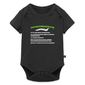 Physio Physiotherapeutin Praxis Geschenk - Baby Premium Kurzarmbody - Schwarz - Vorne