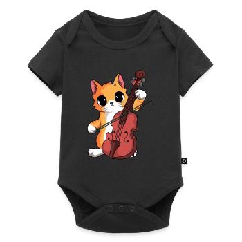 Cat Violinist Orchestra - Baby Premium short-sleeve bodysuit - black - Front
