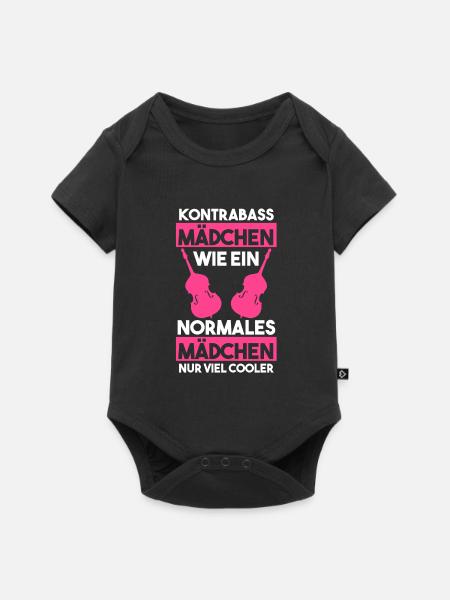 Kontrabass Mädchen Kontrabassspielerin Geschenk - Baby Premium Kurzarmbody - Schwarz