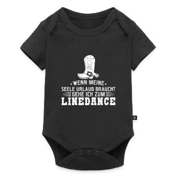 Linedance Linedancer Tänzer Geschenk - Baby Premium Kurzarmbody - Schwarz - Vorne