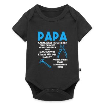 Papa Handwerker Reparieren Geschenk - Baby Premium Kurzarmbody - Schwarz - Vorne