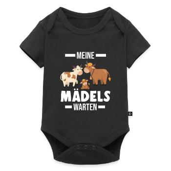 Kühe Kuh Kuh Geschenk - Baby Premium Kurzarmbody - Schwarz - Vorne