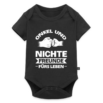 Onkel Nichte Nichten Geschenk - Baby Premium Kurzarmbody - Schwarz - Vorne