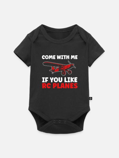 RC Flugzeug RC Flugzeug Geschenk - Baby Premium Kurzarmbody - Schwarz