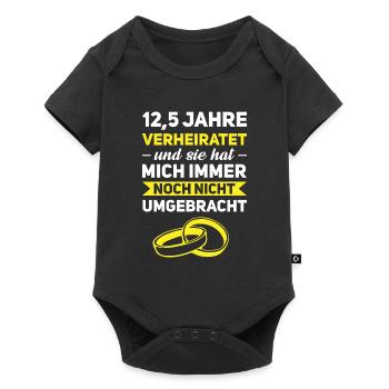 12,5. Hochzeitstag Ehemann Petersilienhochzeit - Baby Premium Kurzarmbody - Schwarz - Vorne