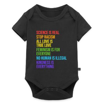 18 La science est un véritable arrêt du racisme - Body à manches courtes Premium Bébé - noir - Devant
