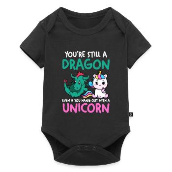 Licorne et Dragon Licorne Dragon Cadeau - Body à manches courtes Premium Bébé - noir - Devant
