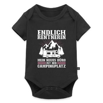 Rentnerin Campen Ruhestand Geschenk - Baby Premium Kurzarmbody - Schwarz - Vorne