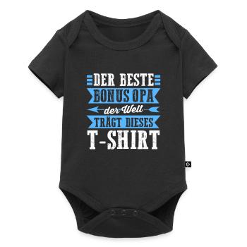 Bonus Opa Familie Stiefopa Geschenk - Baby Premium Kurzarmbody - Schwarz - Vorne