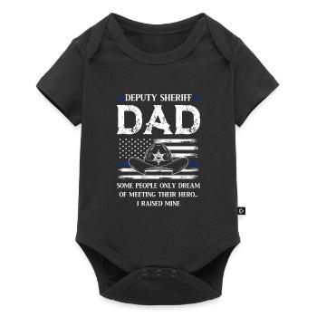 policeman policeman sheriff father gift - Baby Premium short-sleeve bodysuit - black - Front