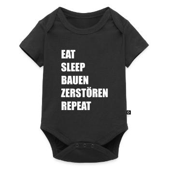 Klemmbaustein Bauen Steine Geschenk - Baby Premium Kurzarmbody - Schwarz - Vorne