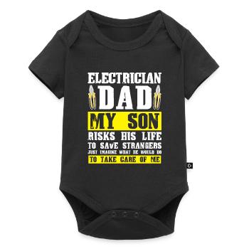 Électricien Père Fils Électricien Père Famille - Body à manches courtes Premium Bébé - noir - Devant