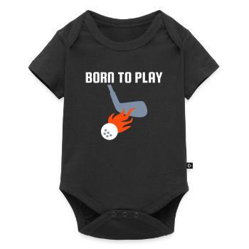 Né pour jouer au golf, clubs de golf, balle de golf, flammes - Body à manches courtes Premium Bébé - noir - Devant
