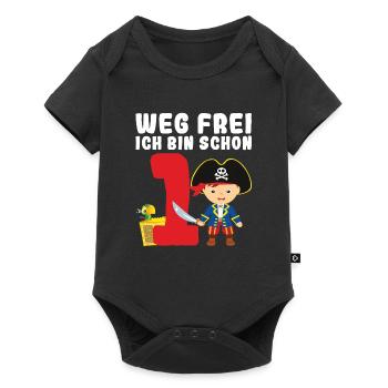 1.Geburtstag Pirat Piraten Party Geschenk - Baby Premium Kurzarmbody - Schwarz - Vorne