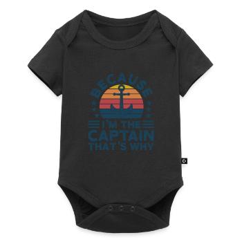 Kapitän Kapitäne Bootfahren Geschenk - Baby Premium Kurzarmbody - Schwarz - Vorne