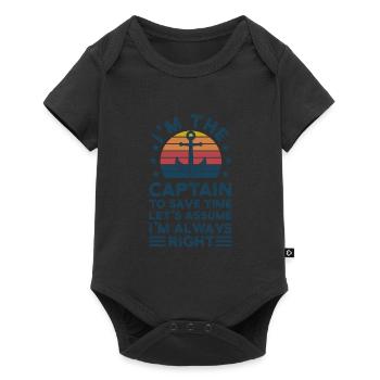 Captain Captains Boating Gift - Baby Premium short-sleeve bodysuit - black - Front