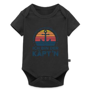 Kapitän Kapitäne Bootfahren Geschenk - Baby Premium Kurzarmbody - Schwarz - Vorne