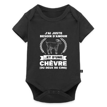 Ziege Ziege Tier Geschenk - Baby Premium Kurzarmbody - Schwarz - Vorne