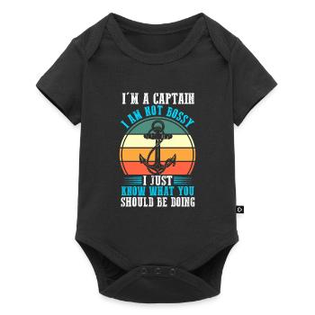 Captain Boat Captains Gift - Baby Premium short-sleeve bodysuit - black - Front