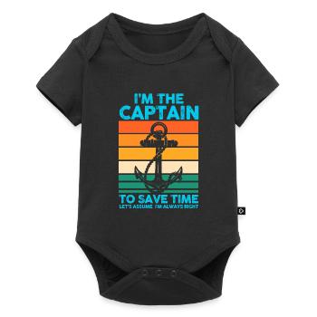 Captain Boat Captains Cadeau - Body à manches courtes Premium Bébé - noir - Devant