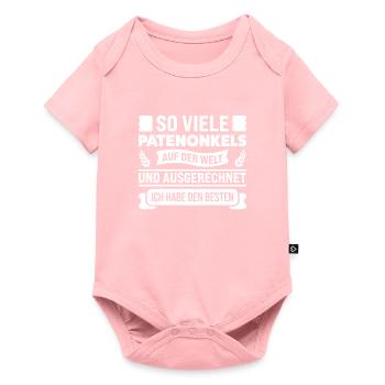 Patenonkel Taufkind Taufpate Geschenk - Baby Premium Kurzarmbody - Rosa - Vorne
