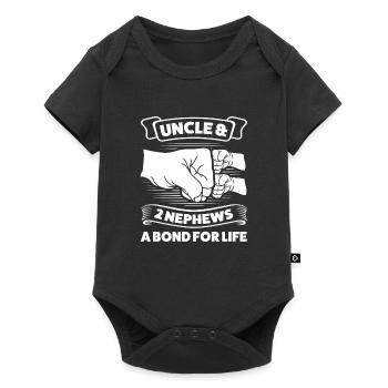 Uncle & 2 Nephews Uncle 2 Nephews Gift - Baby Premium short-sleeve bodysuit - black - Front