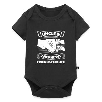 Uncle & 2 Nephews Uncle 2 Nephews Gift - Baby Premium short-sleeve bodysuit - black - Front