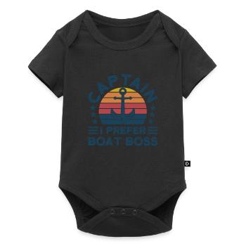 Kapitän Kapitäne Bootfahren Geschenk - Baby Premium Kurzarmbody - Schwarz - Vorne